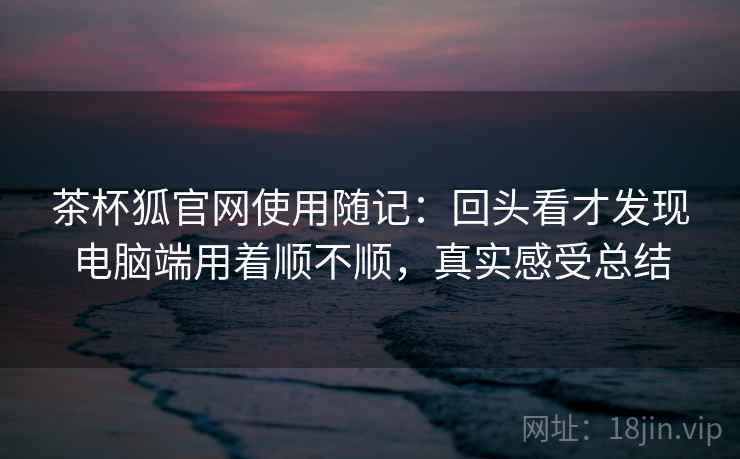 茶杯狐官网使用随记：回头看才发现电脑端用着顺不顺，真实感受总结