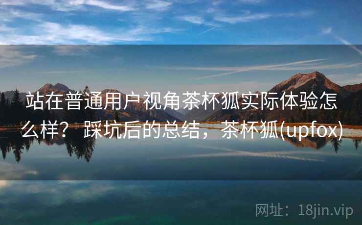 站在普通用户视角茶杯狐实际体验怎么样？ 踩坑后的总结，茶杯狐(upfox)